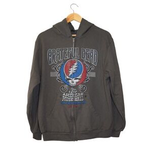 Grateful Dead Zip Hoodie Mens Medium Grey Good Steal Your Face 1975 Graphic